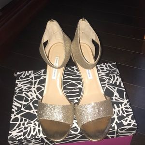 DVF Gold Glitter Heels